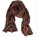 2011韓國秋冬 豹紋棉麻百搭褶皺女 圍巾 披肩 皺巾 豹紋圍巾 (1)