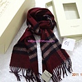 burberry巴寶莉秋冬英倫大格子男女士純羊絨羊毛圍巾披肩紅色  2300 (2)_conew1