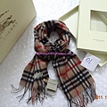 BURBERRY巴寶莉純羊絨圍巾男女士經典小格子駝色 2300 (2)_conew1