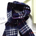 BURBERRY巴寶莉純羊絨圍巾男女士經典小格子蘭色 2300 (2)_conew1