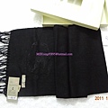 BURBERRY巴寶莉純色羊絨圍巾男女士經典黑色 2300_conew1