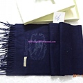 BURBERRY巴寶莉純色羊絨圍巾男女士經典藍色 2300_conew1