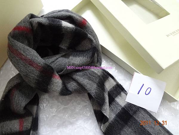 巴寶莉burberry純羊絨圍巾經典格子男女士通用圍巾披炭火色 2300 (2)_conew1