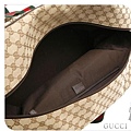 GUCCI-全新時尚綠紅綠織帶大號旅行包肩背包-型號146310咖啡色 尺寸W46H31D18C M 3200 (2)