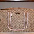GUCCI-新款金色粉紅織帶小號旅行包肩背包 型號153240尺寸W42H29D24CM.3000