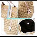 GUCCI-編號153240春夏新款粉紅配藍色織帶緹花小號旅行包 W42H29D24CM.3000 (2)