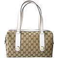 GUCCI-甜美白色六角釘扣波士頓包編號152457尺寸W30H17D10.5CM ~2800