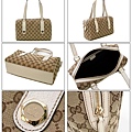 GUCCI-甜美白色六角釘扣波士頓包編號152457尺寸W30H17D10.5CM ~2800 (1)