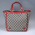 GUCCI-新款時尚手提側肩三環包商品編號130739紅色  尺寸W27H26D9.5CM~2800 (3)
