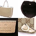 GUCCI-經典三D環緹花帆布託特包編號141472牛奶白尺寸W39H27D10CM.~3000 (1)