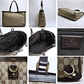 GUCCI-經典時尚三D環緹花系列託特包編號141472咖啡色 尺寸W39H27D10CM~3000 (1)