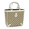 GUCCI-熱賣款時尚經典帆布肩背包編號130739白色尺寸W30H25D11CM ~2800