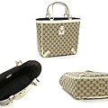 GUCCI-熱賣款時尚經典帆布肩背包編號130739白色尺寸W30H25D11CM ~2800 (1)