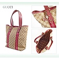 GUCCI-經典時尚水晶蝴蝶吊飾單肩包編號162899桃紅色 尺寸W35H31D12CM~2800 (1)