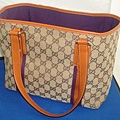 GUCCI-139261小號經典時尚緹花布配皮公仔包橙色尺寸W27H20WD14CM~2600