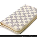 LV-N60019 新款白色棋盤格拉鏈長夾尺寸w19XH10CM2000 (1)
