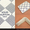 LV-編號N60895白色格子時尚男生短夾尺寸W11.5XH9CM 1600 (1)
