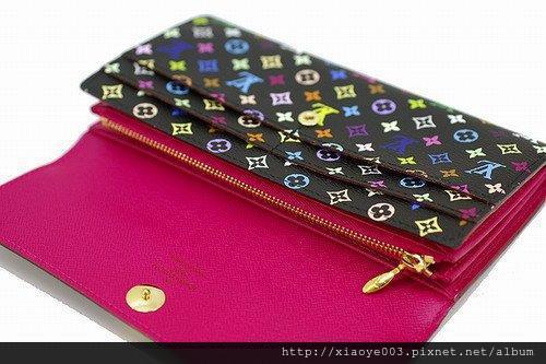 LV-新夏季新款黑33彩長款錢包黑配紅M93747  -W19xH10cm2100 (2)