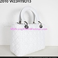 DIOR2010白色配銀色扣羊皮手提包  2933563 W23H19D13CM 3800 (1)