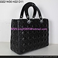 DIOR6322 黑色配銀色扣羊皮手提包 2935468 W30H22D11 4000 (1)