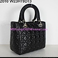 DIOR 2010克色配銀色扣羊皮手提包  2933563 W23H19D13CM 3800 (1)