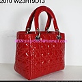 DIOR 2010紅光配銀色扣手提包  2933563 W23H19D13CM 3800 (1)