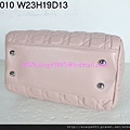 DIOR 2010粉紅配銀色扣羊皮手提包 2933563 W23H19D13CM 3800 (2)