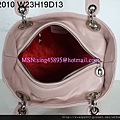DIOR 2010粉紅配銀色扣羊皮手提包 2933563 W23H19D13CM 3800 (3)