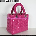 DIOR 2010梅紅光 配銀色扣手提包2933563 W23H19D13CM 3800 (1)