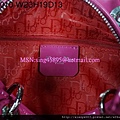 DIOR 2010梅紅光 配銀色扣手提包2933563 W23H19D13CM 3800 (4)