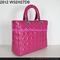 DIOR 2012梅紅光配銀色扣手提包  2935487 W32H27D9CM 4000 (1)