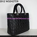 DIOR 2102克色配銀扣羊皮手提包 2935487 W32H27D9CM 4000 (1)
