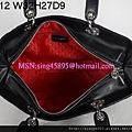 DIOR 2102克色配銀扣羊皮手提包 2935487 W32H27D9CM 4000 (3)