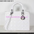 DIOR 6322 白光配銀色扣手提包 2935468 W30H22D11CM 4000