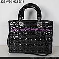 DIOR 6322 克光配銀色扣手提斜挎包 2935468 W30H22D11CM 4000