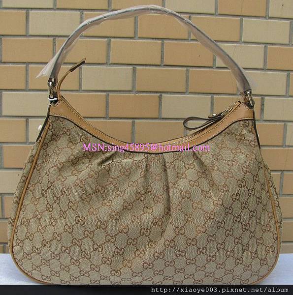 GUCCI-232955淺金布肩背包 2800 (2)