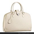 LV-M59042銀扣空姐手提包白色水波紋W38.5 x H28.5 x 18.5Dcm售價6000.jpg