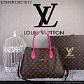LV M42888 老花配玫紅色女士手提斜背包W32H27D17.jpg