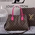 LV M42888 老花配玫紅色女士手提斜背包W32H27D17 (1).jpg