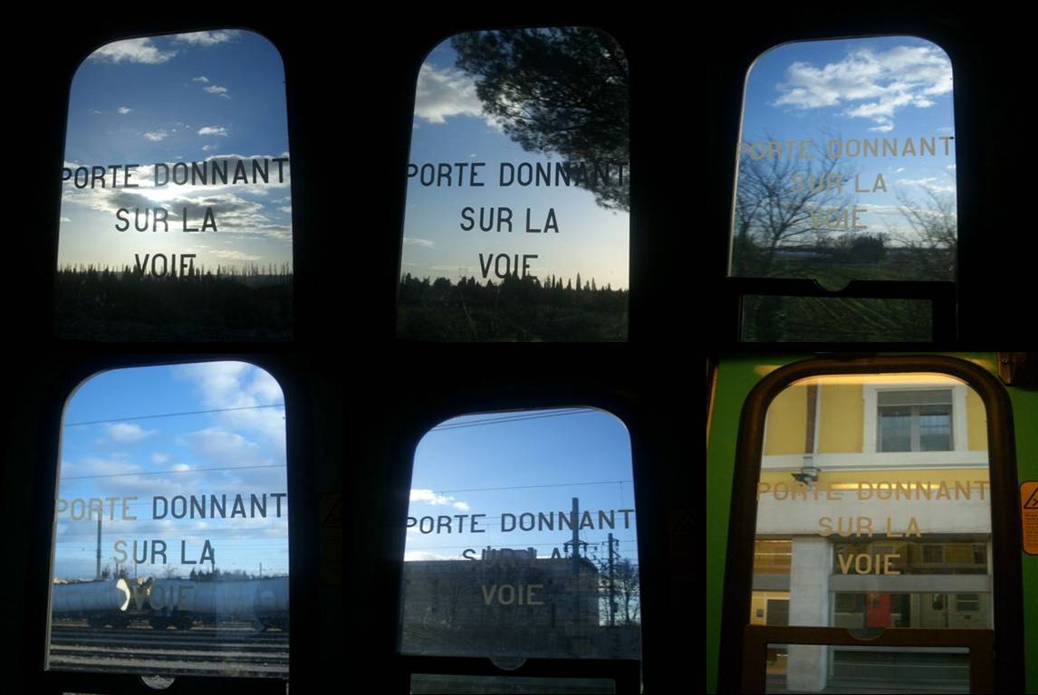 The window of leaving train 