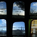 The window of leaving train 