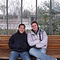 Justin and Bradley at the train station