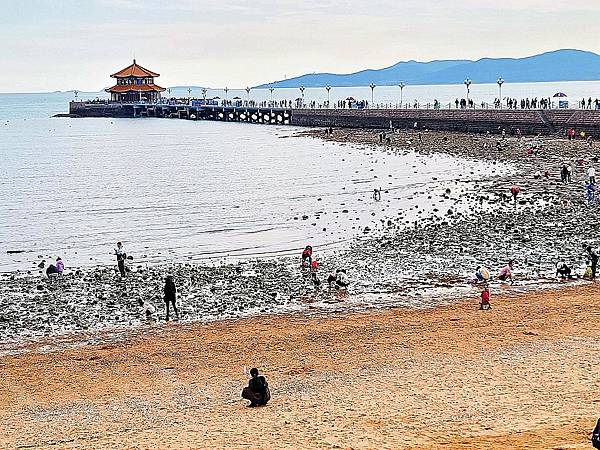 青島棧橋海邊吹風