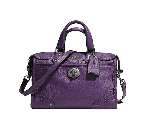 COACH 33690 RHYDER 24 SATCHEL IN LEATHER 紫色 