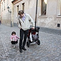 Carolina and Ari at Golden Lane, Prague Castle