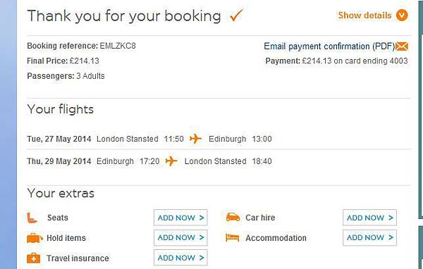 flight schedule from london to Edinburgh
