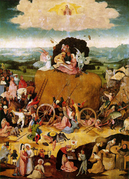 Hieronymus Bosch - Il Carro di Fieno 乾草戰車﹝1480-1512, 三聯畫中幅﹞