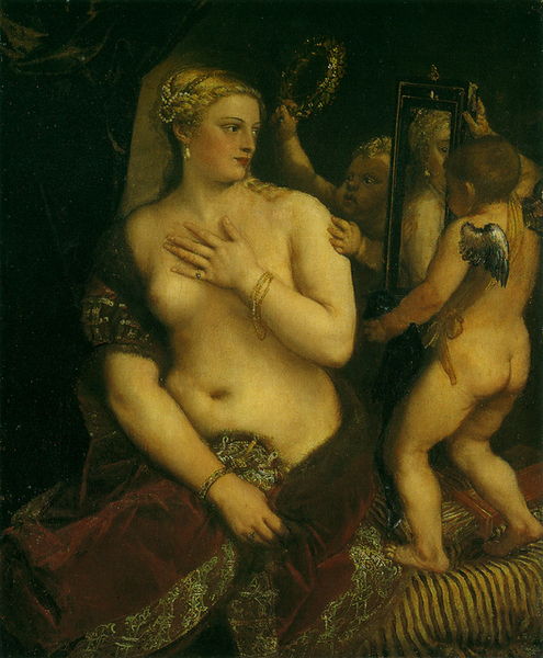 tiziano-照著鏡子的維納斯﹝Venus with a