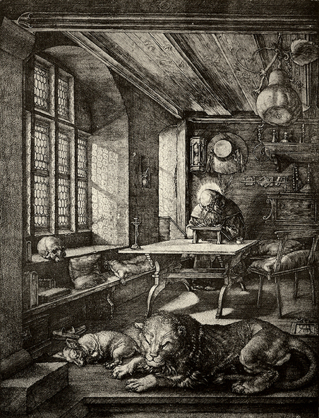 durer - 聖傑諾米在房間裡﹝St. Jerome in home〉