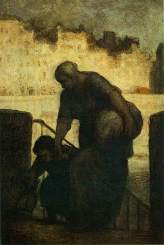 Daumier-Laveuse au Quai d'Anjou 1860